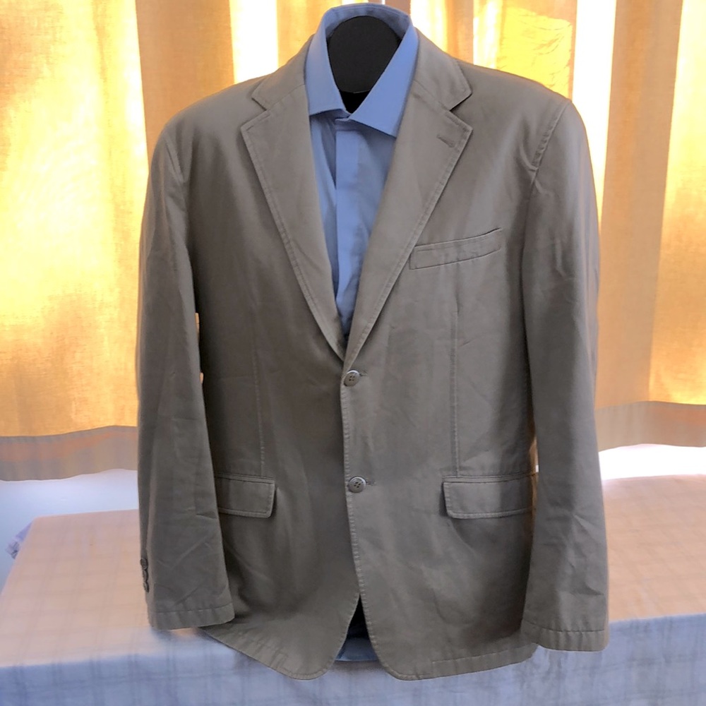 $495 Luciano Made in Italy 🇮🇹 High Quality Mens Cotton Blazer 42 R New